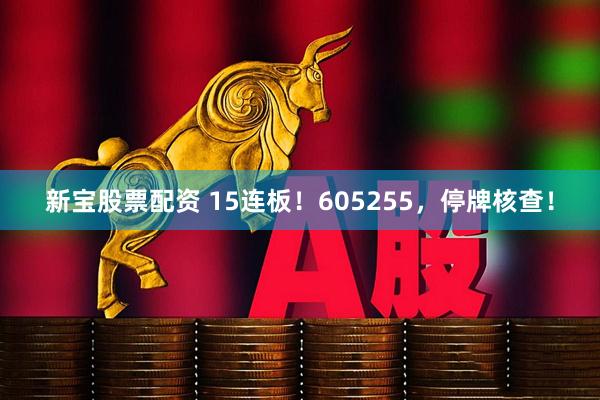 新宝股票配资 15连板！605255，停牌核查！