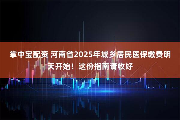 掌中宝配资 河南省2025年城乡居民医保缴费明天开始！这份指南请收好